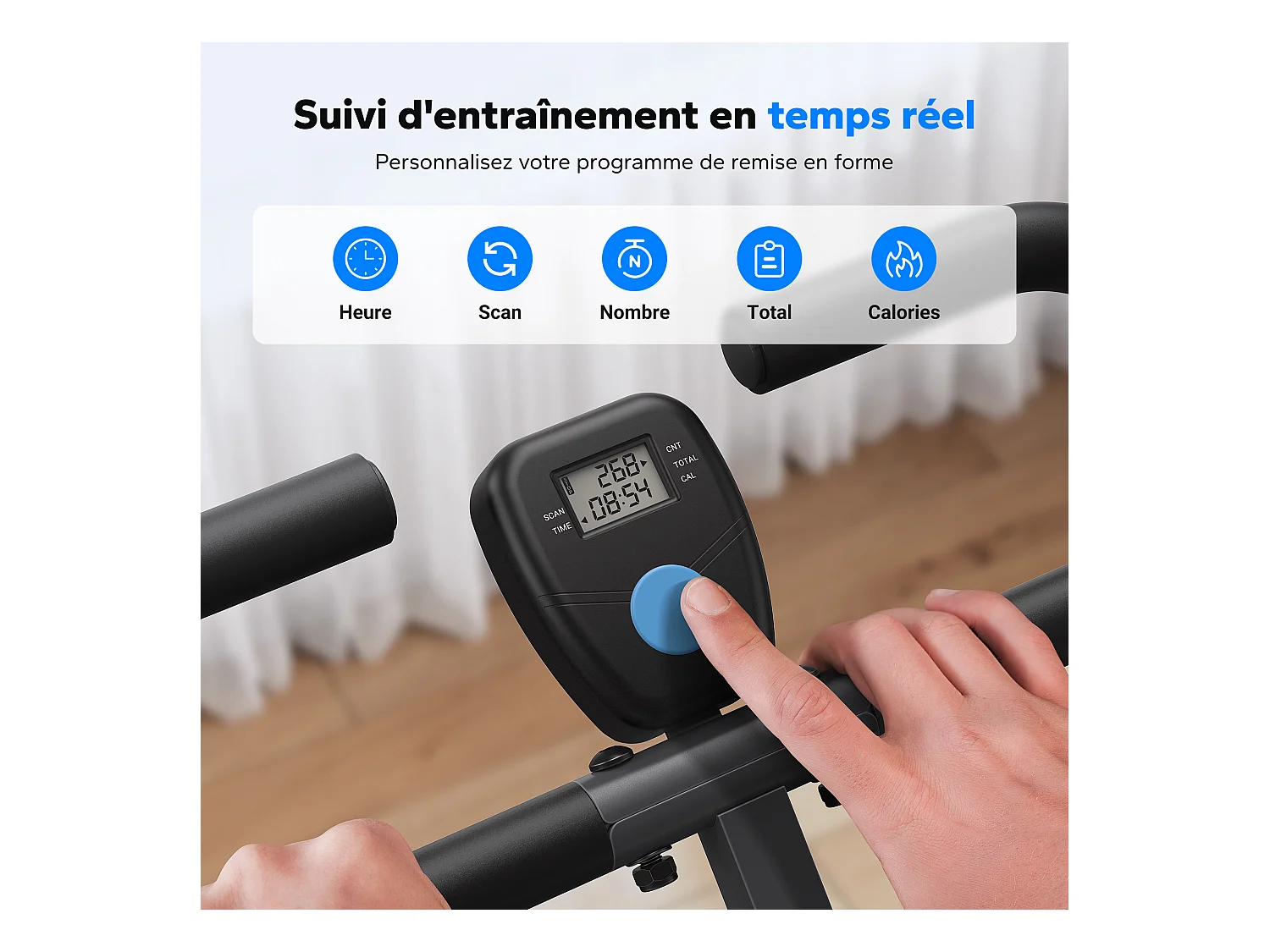 Appareil de Fitness MERACH, Type Équitation, Résistance Réglable, Pliable, 160 kg, Écran LCD, Pour Abdos/Jambes/Dos, Gris