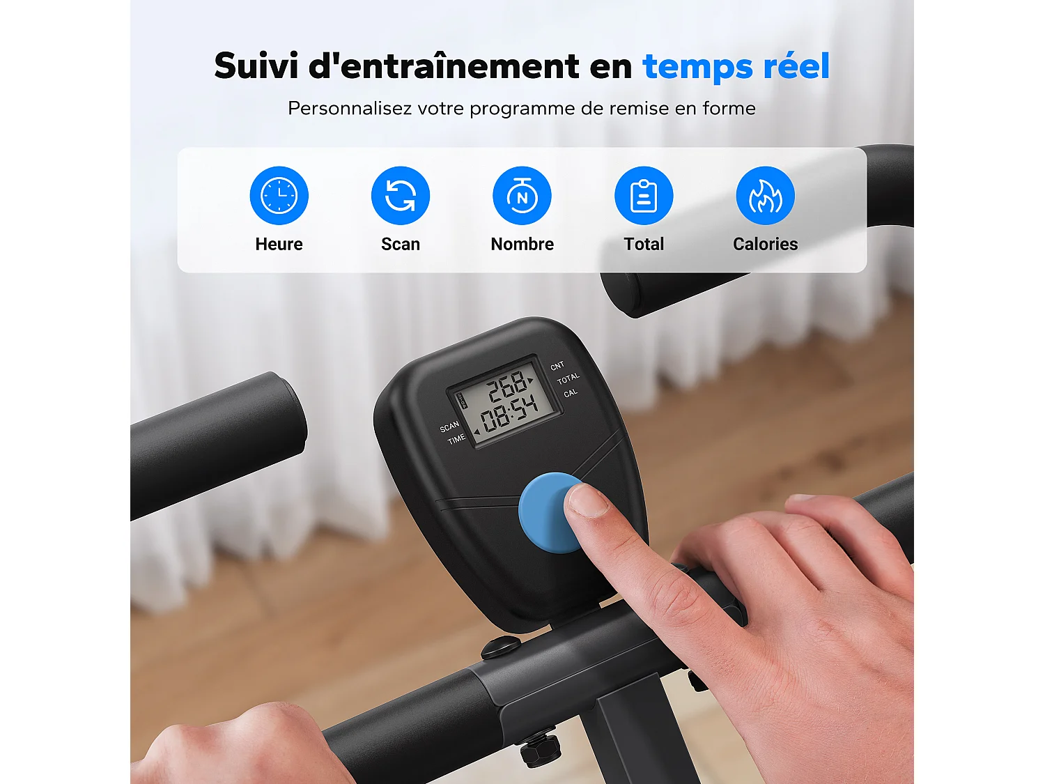 Appareil de Fitness MERACH, Type Équitation, Résistance Réglable, Pliable, 160 kg, Écran LCD, Pour Abdos/Jambes/Dos, Gris
