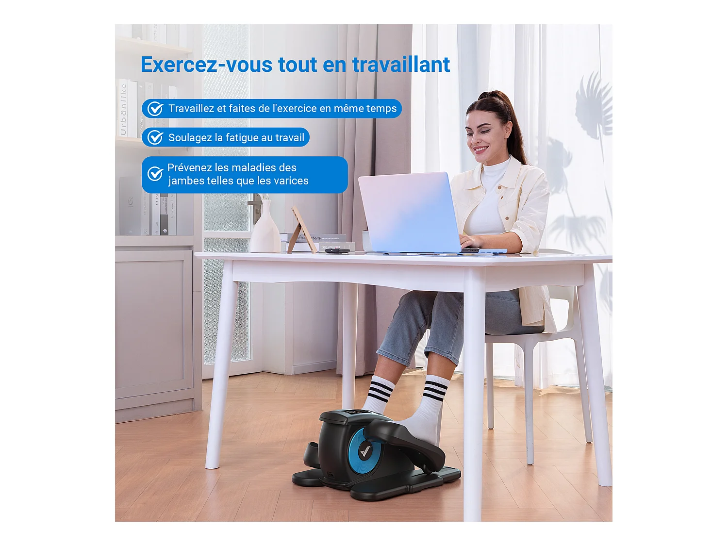 Mini Vélo Elliptique Électrique Pour Bureau & Maison Merach - Télécommande, Écran LCD, 12 Vitesses, Tapis Antidérapant