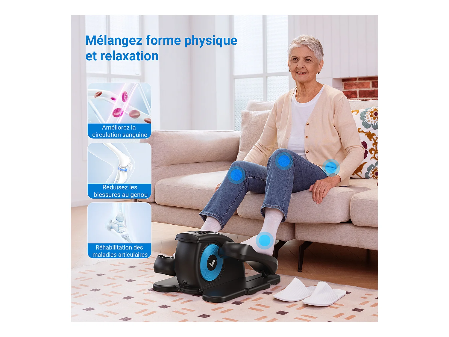 Mini Vélo Elliptique Électrique Pour Bureau & Maison Merach - Télécommande, Écran LCD, 12 Vitesses, Tapis Antidérapant