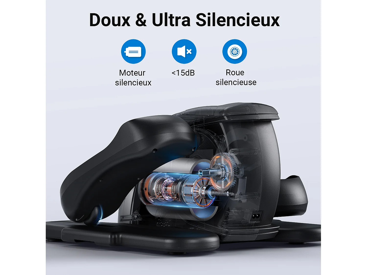 Mini cyclette ellittica elettrica per ufficio & casa Merach - telecomando, schermo LCD, 12 velocità, tappetino antiscivolo