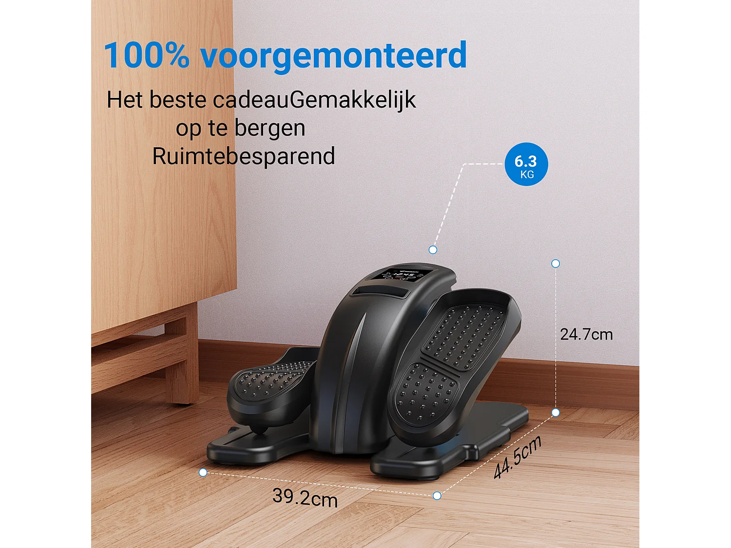 Mini Bicicleta Elíptica Elétrica MERACH, Ecrã LCD Tátil, Pedaleador Elétrico com 12 Modos, Comando Remoto, Ideal para Idosos, Casa ou Escritório