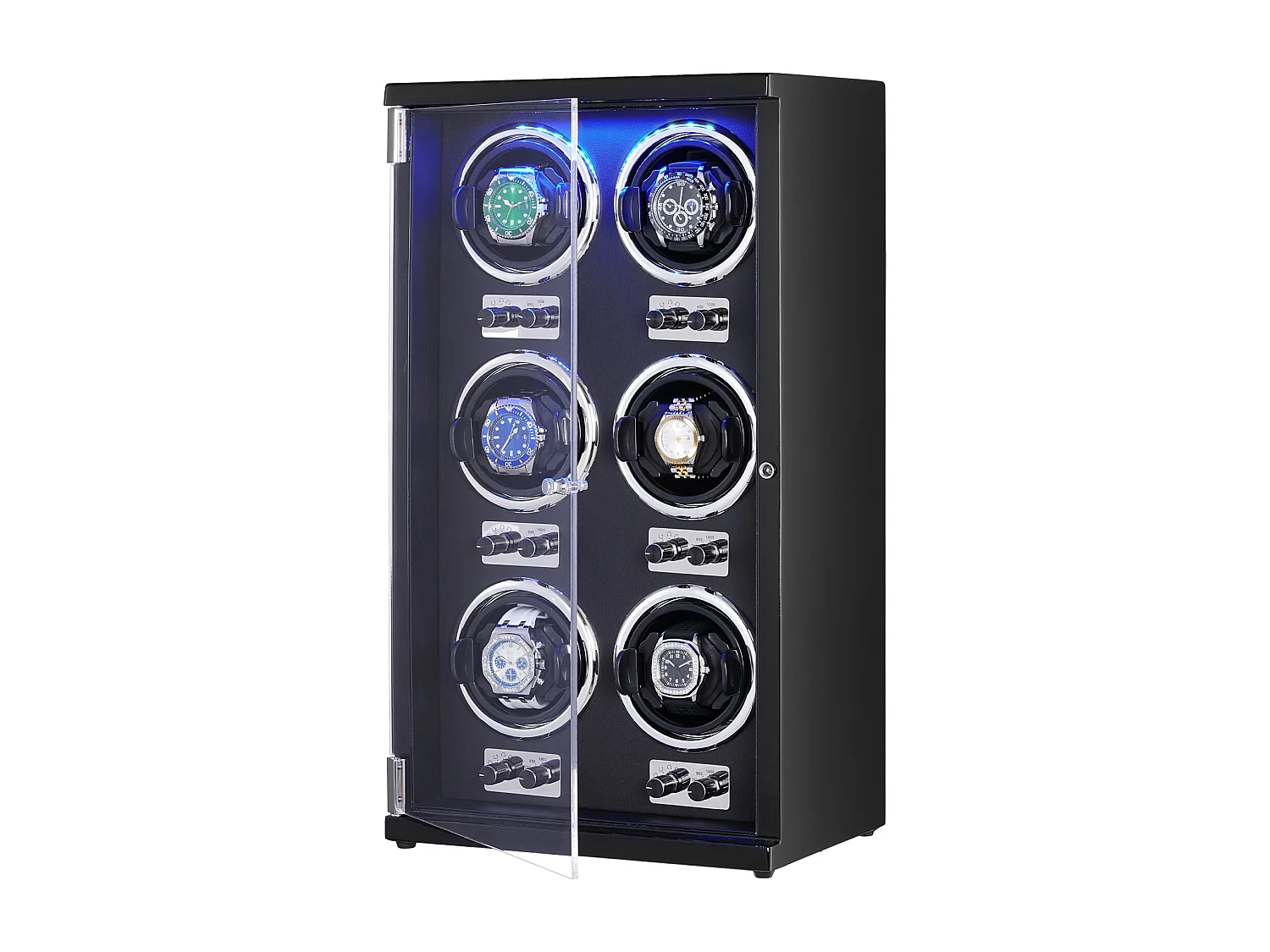 Automatikuhr-Winder SucceBuy, für 6 Automatikuhren mit 6 Japanischen Motoren Leise