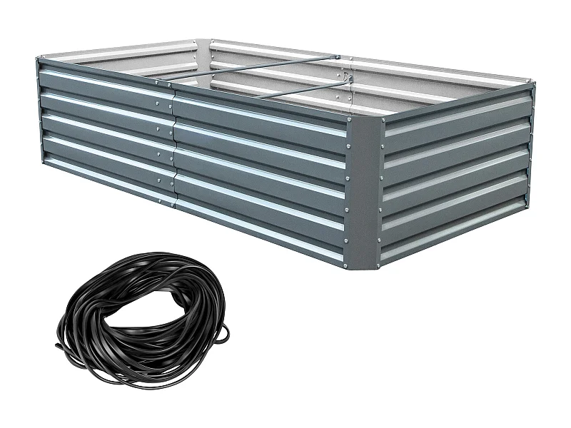 Erhöhter Blumentopf aus Metall SucceBuy, Verzinkt für Pflanzen, 203x102x48 cm, zum Anbau von Gemüse, Obst und Sukkulenten