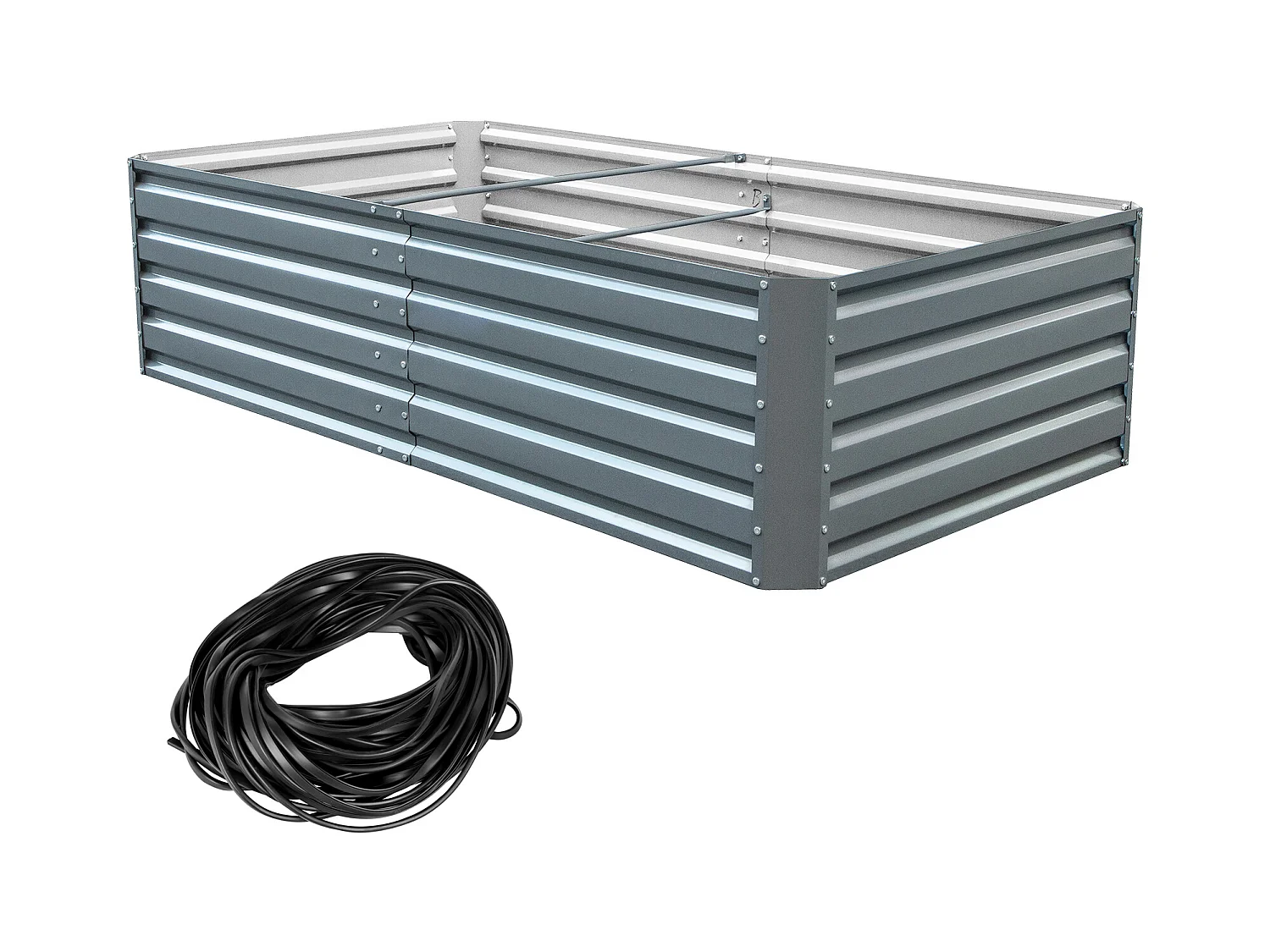 Jardinière Surélevée en Métal SucceBuy, Galvanisé pour Plantes, 203x102x48 cm, pour Cultiver Légumes, Fruits, Plantes Succulentes