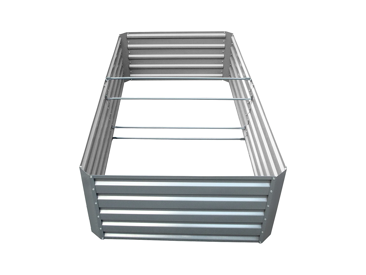 Jardinière Surélevée en Métal SucceBuy, Galvanisé pour Plantes, 203x102x48 cm, pour Cultiver Légumes, Fruits, Plantes Succulentes