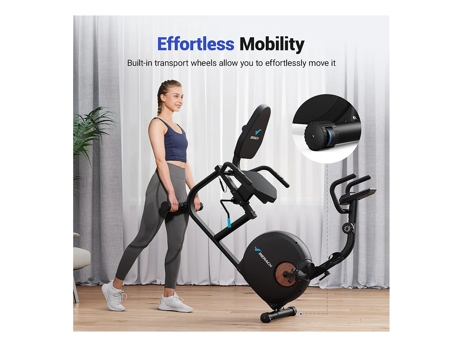 Vélo d'Appartement, Vélo Couché Magnétique avec 8 Niveaux de Résistance Réglables, Vélo de Fitness avec Écran LCD, Poignées de Fréquence Cardiaque, Max 158KG