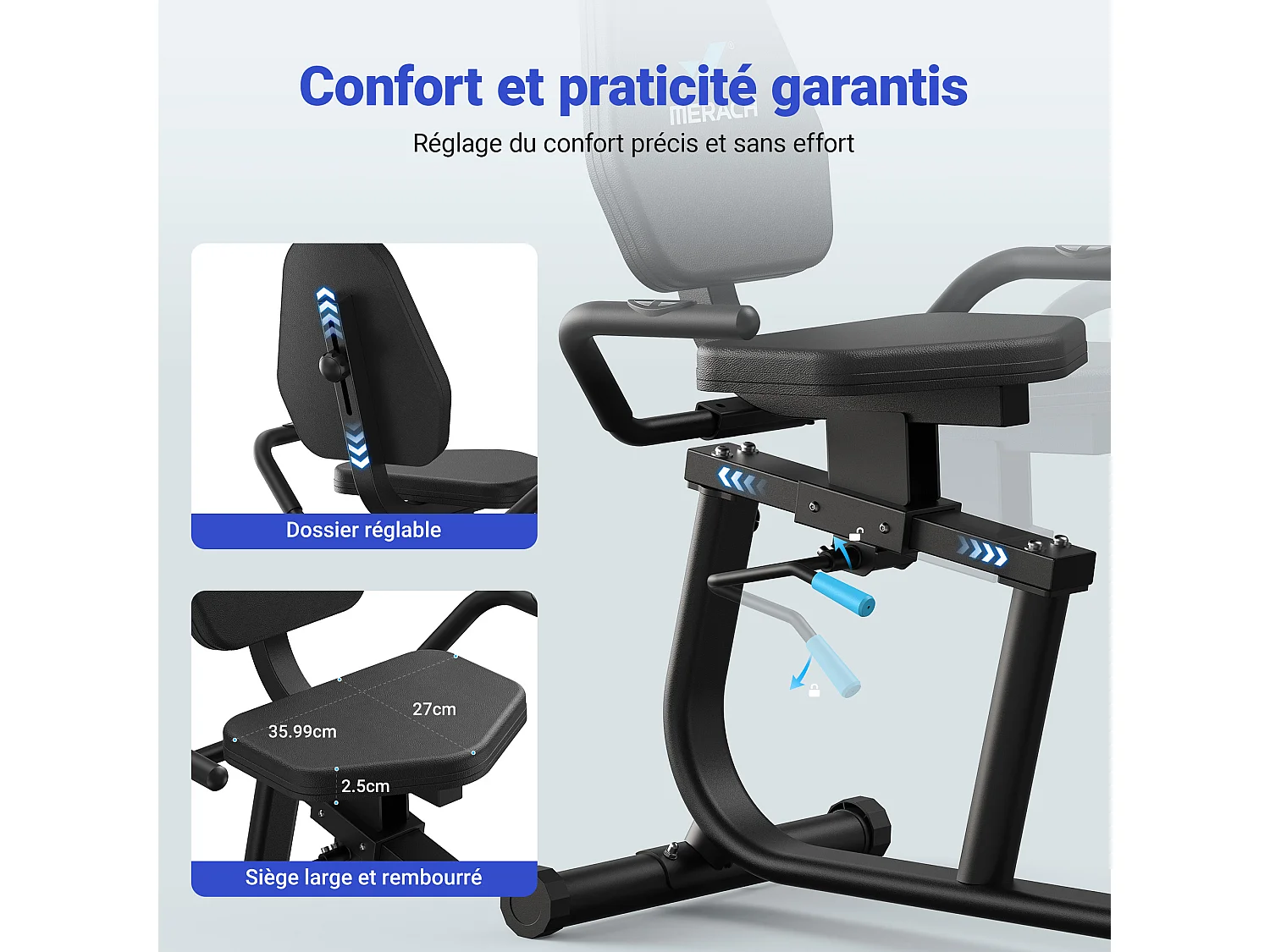 Liege-Ergometer, Heimtrainer Fahrrad für Zuhause, 8 Widerstandsstufen, mit Bluetooth, APP, LCD-Display, Beintrainer bis 158kg, Tablet-Halter, leise