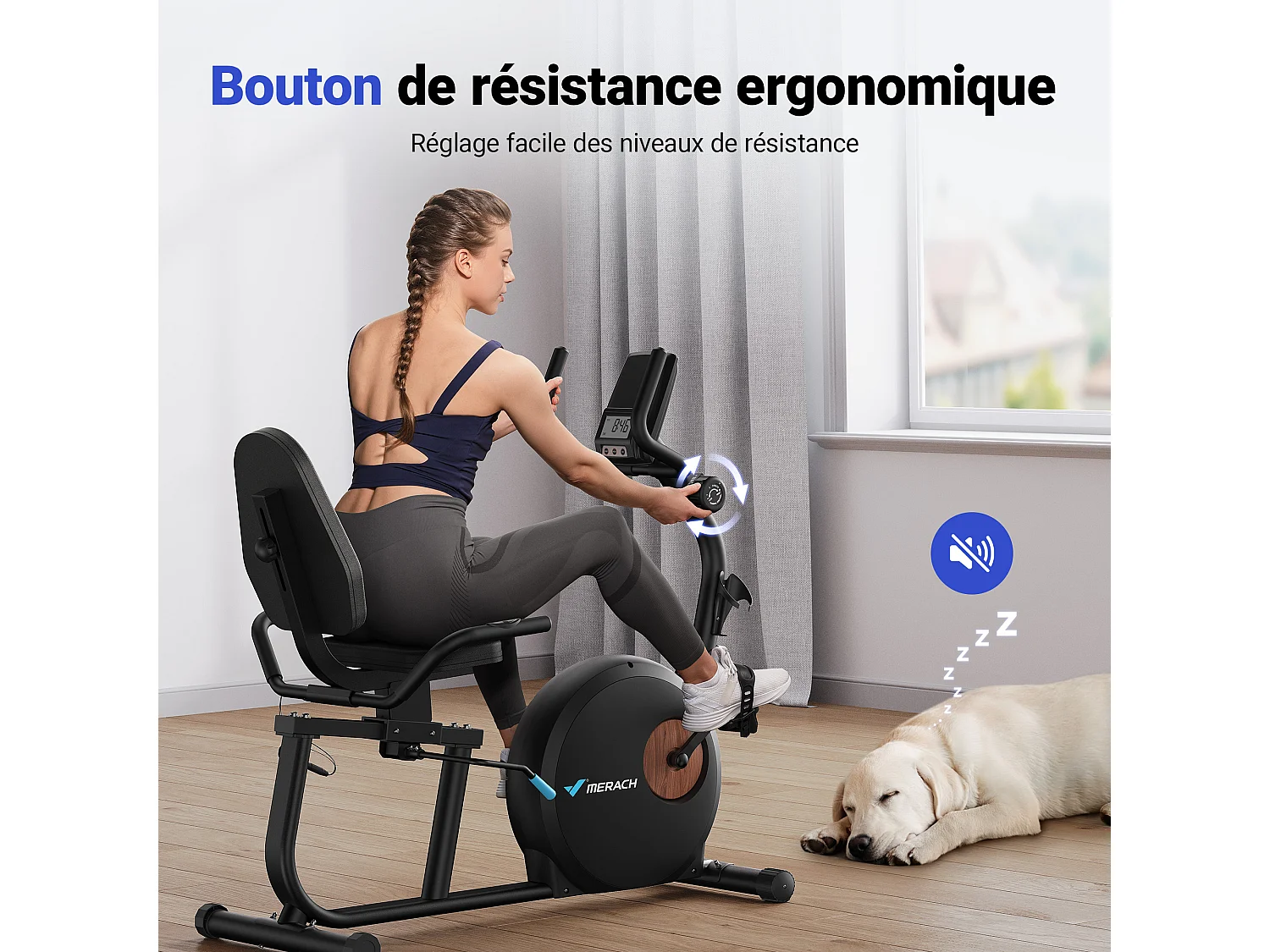 Liege-Ergometer, Heimtrainer Fahrrad für Zuhause, 8 Widerstandsstufen, mit Bluetooth, APP, LCD-Display, Beintrainer bis 158kg, Tablet-Halter, leise