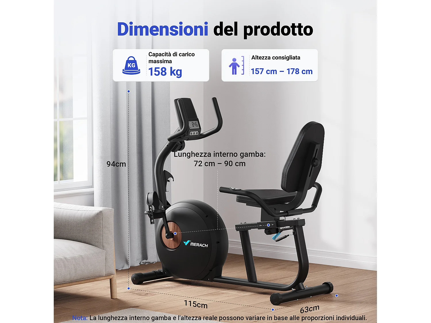 Liege-Ergometer, Heimtrainer Fahrrad für Zuhause, 8 Widerstandsstufen, mit Bluetooth, APP, LCD-Display, Beintrainer bis 158kg, Tablet-Halter, leise