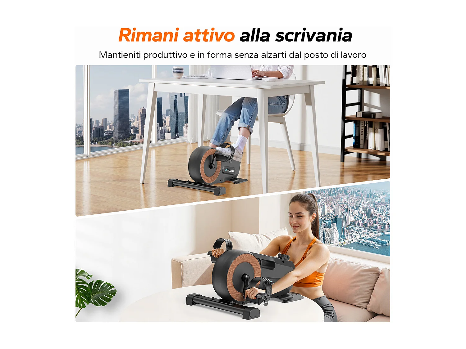 Pédalier d'appartement Merach, 8 niveaux, magnétique manuel, écran LCD, compact noir, ultra-silencieux <20 dB, bureau/maison