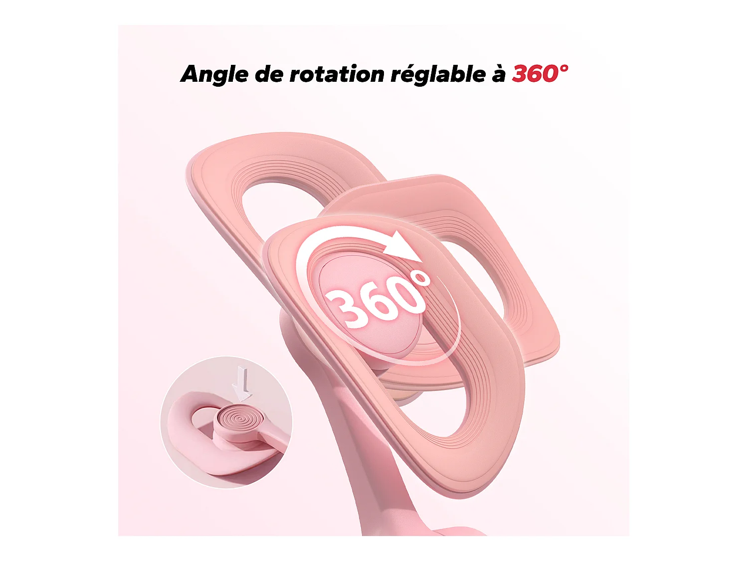 LEG TRAINER MERACH, Appareil cuisses adducteurs pectoraux 360° avec compteur, renforcement pelvien, post-accouchement, Portable Rose