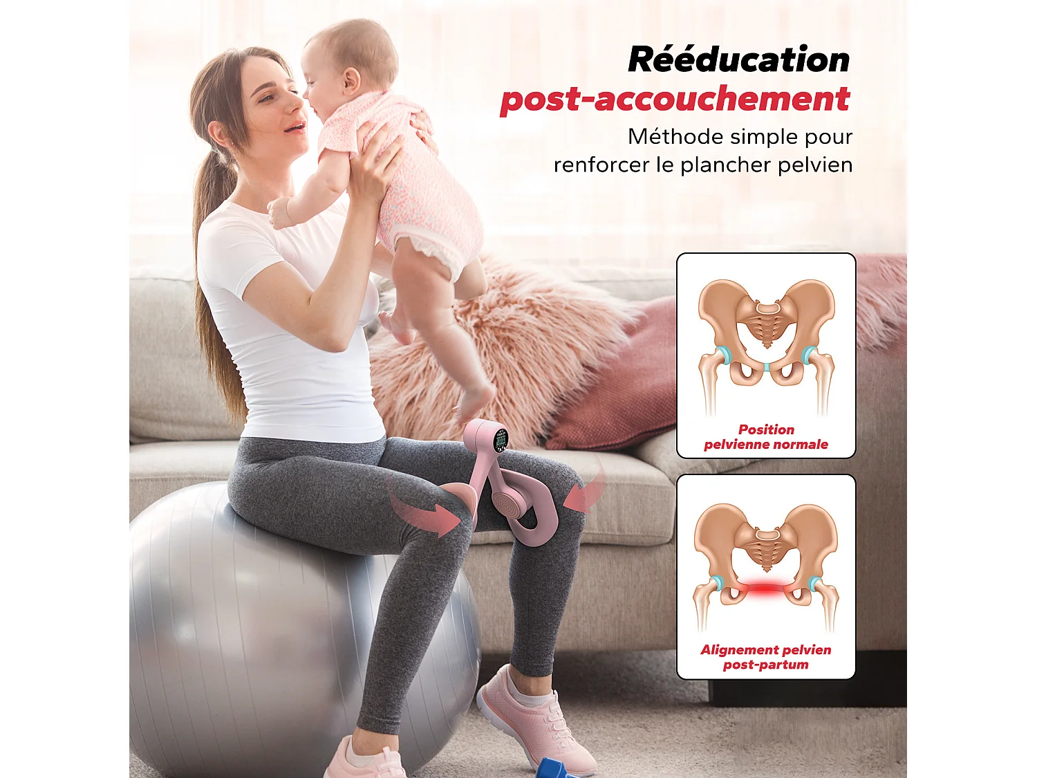 Ejercitador de muslos Merach, ángulo ajustable de 360°, dispositivo individual para fortalecer la pelvis de las mujeres, muslos internos, portátil