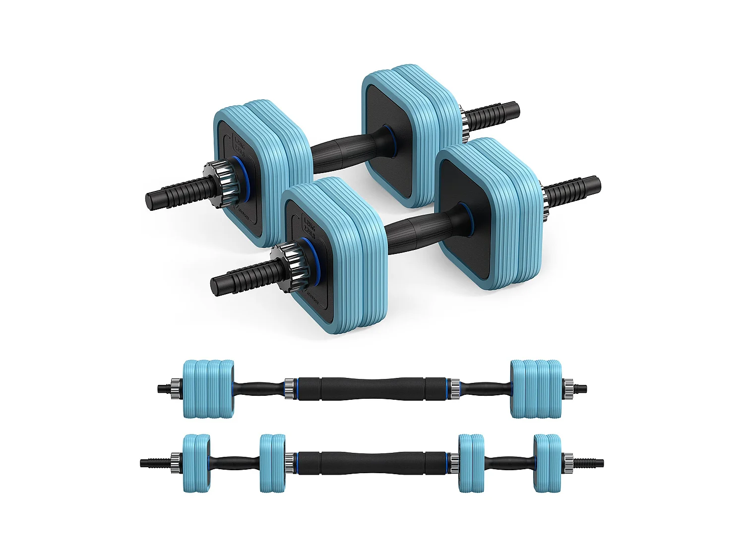 Haltères Réglables MERACH, 3 en 1 avec Barres Connectées, 10KG, Idéal pour Fitness et Musculation à Domicile ou en Salle De Sport