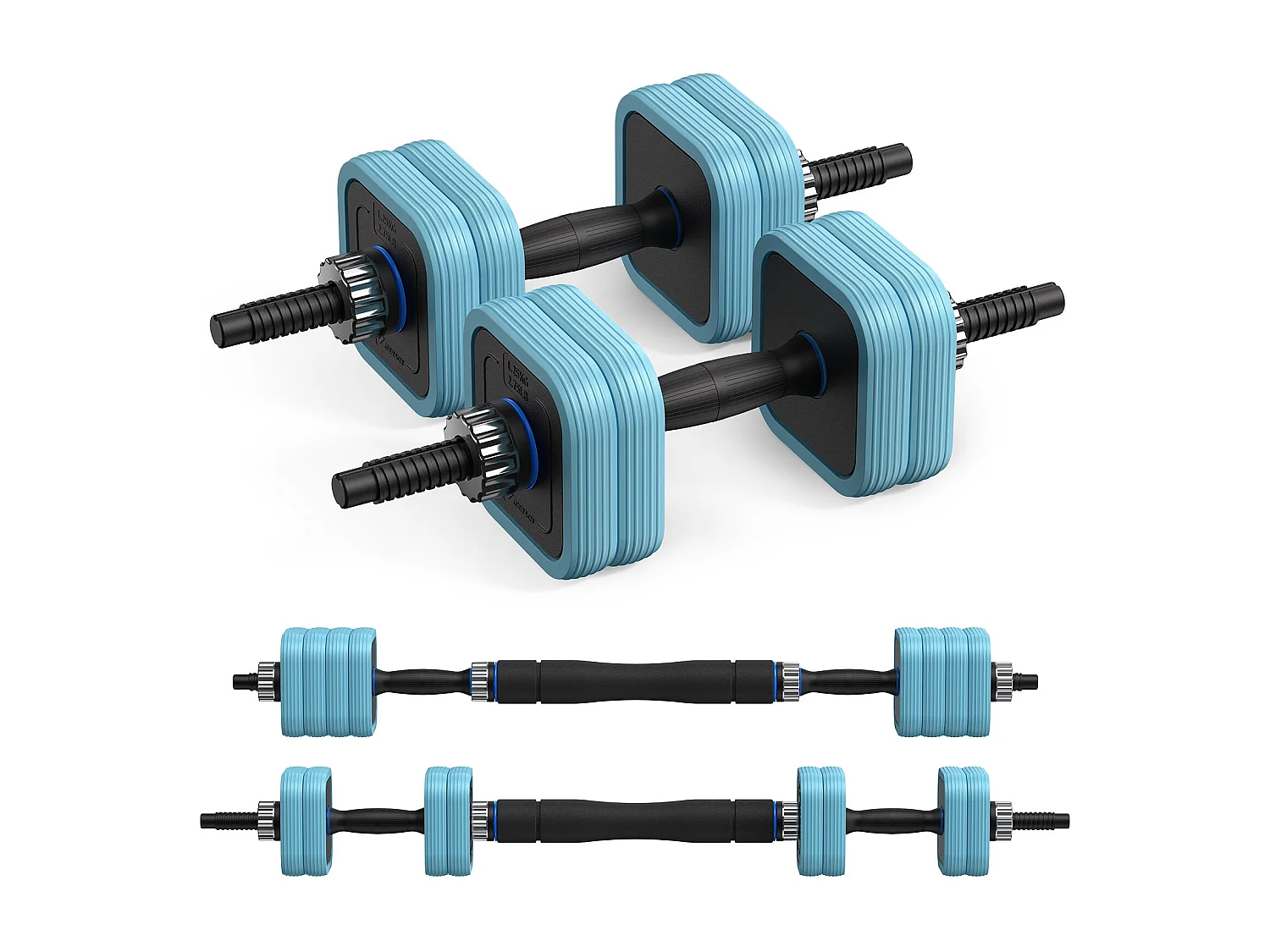 MERACH Dumbbells - 3 in 1 Hantelset - Verstelbare Gewichten - 10KG - Robuuste Grip - Voor Thuisfitness - Krachttraining - Robuust & Compact - Voor Mannen & Vrouwen