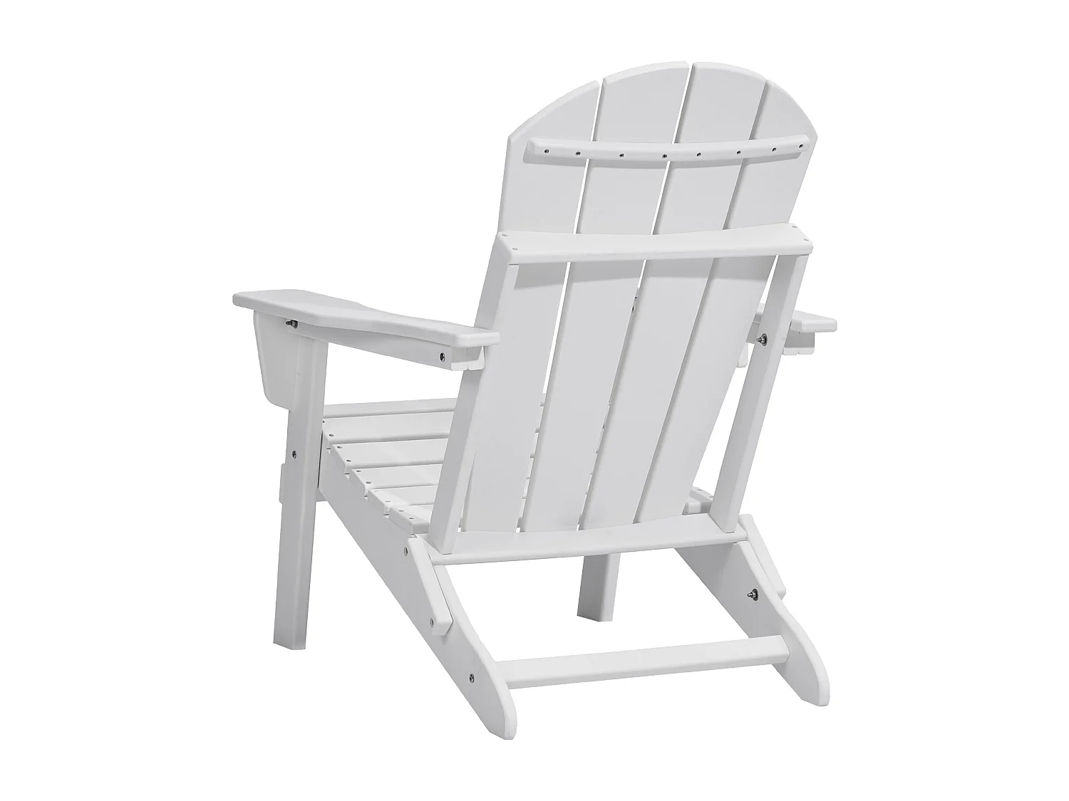 Ensemble de Chaise Adirondack SucceBuy, Lot de 2, Pliage en Plastique, Tout Temps, Foyer, Blanc