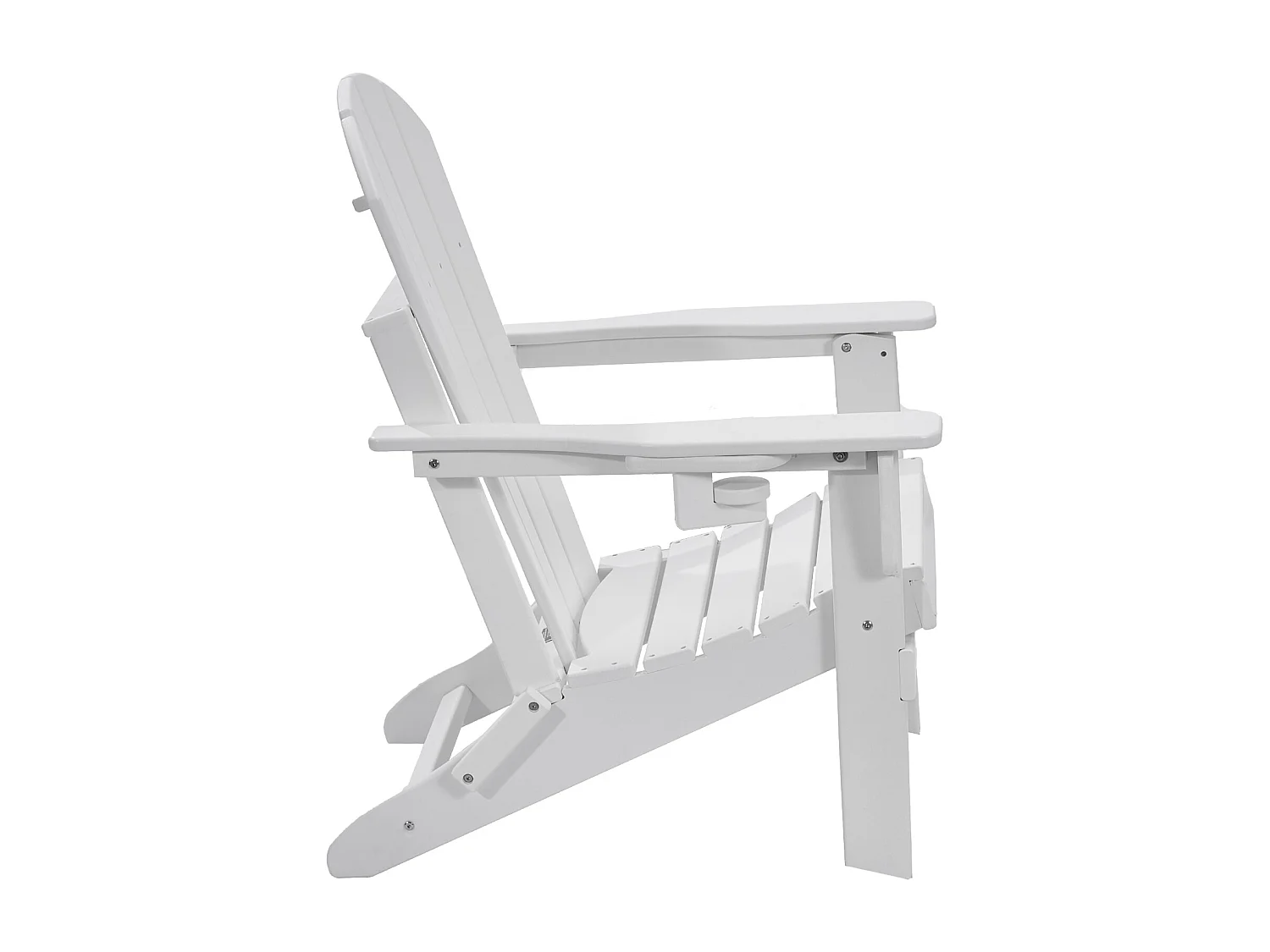 Ensemble de Chaise Adirondack SucceBuy, Lot de 2, Pliage en Plastique, Tout Temps, Foyer, Blanc