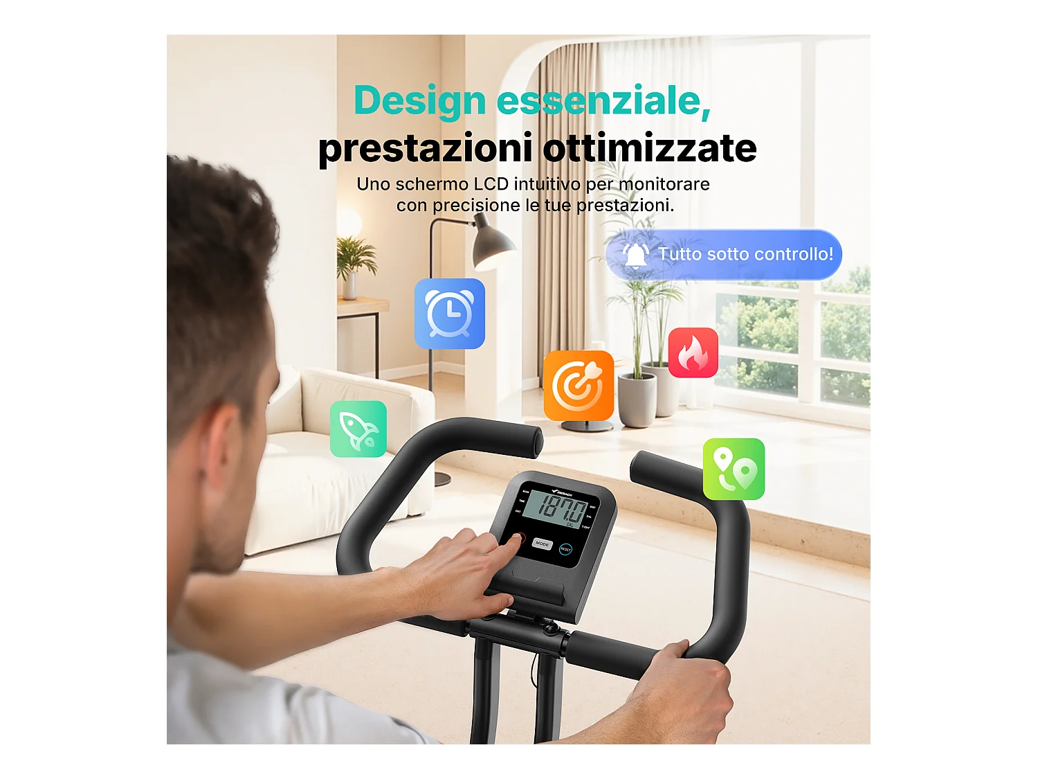 Vélo d'appartement magnétique pliable, MERACH, 16 niveaux, Écran LCD, Support tablette, Design Compact, Hauteur Réglable