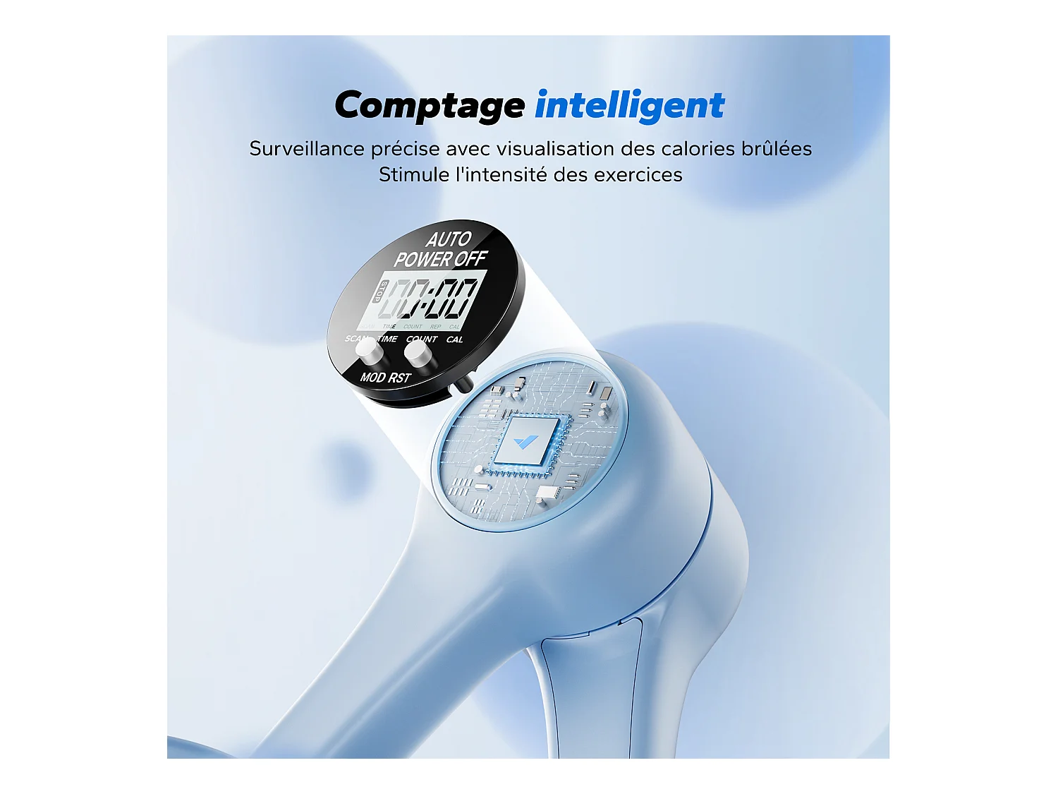 LEG TRAINER MERACH, Appareil cuisses adducteurs pectoraux 360° avec compteur, renforcement pelvien, post-accouchement, portable Bleu