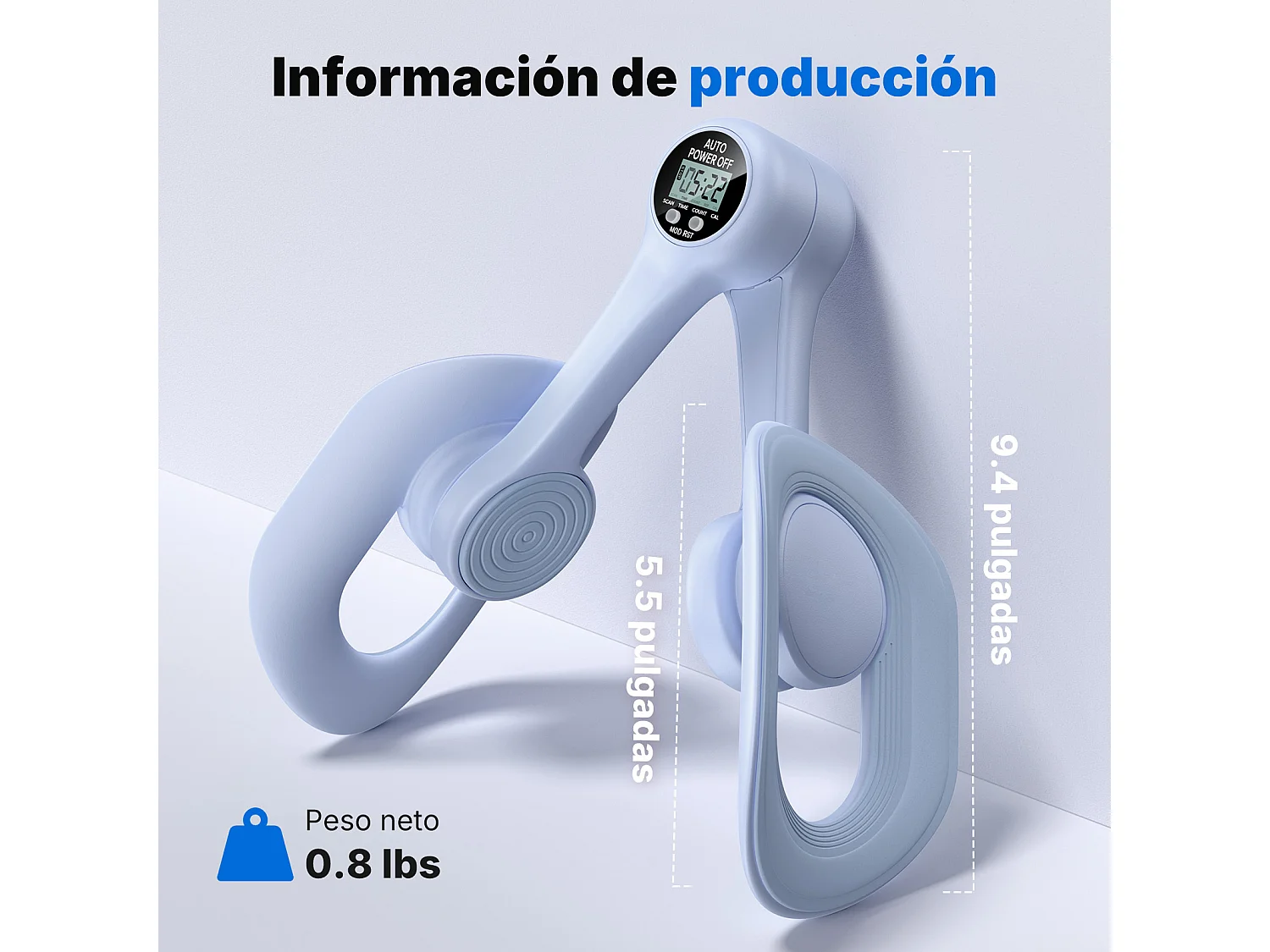 LEG TRAINER MERACH, Appareil cuisses adducteurs pectoraux 360° avec compteur, renforcement pelvien, post-accouchement, portable Bleu