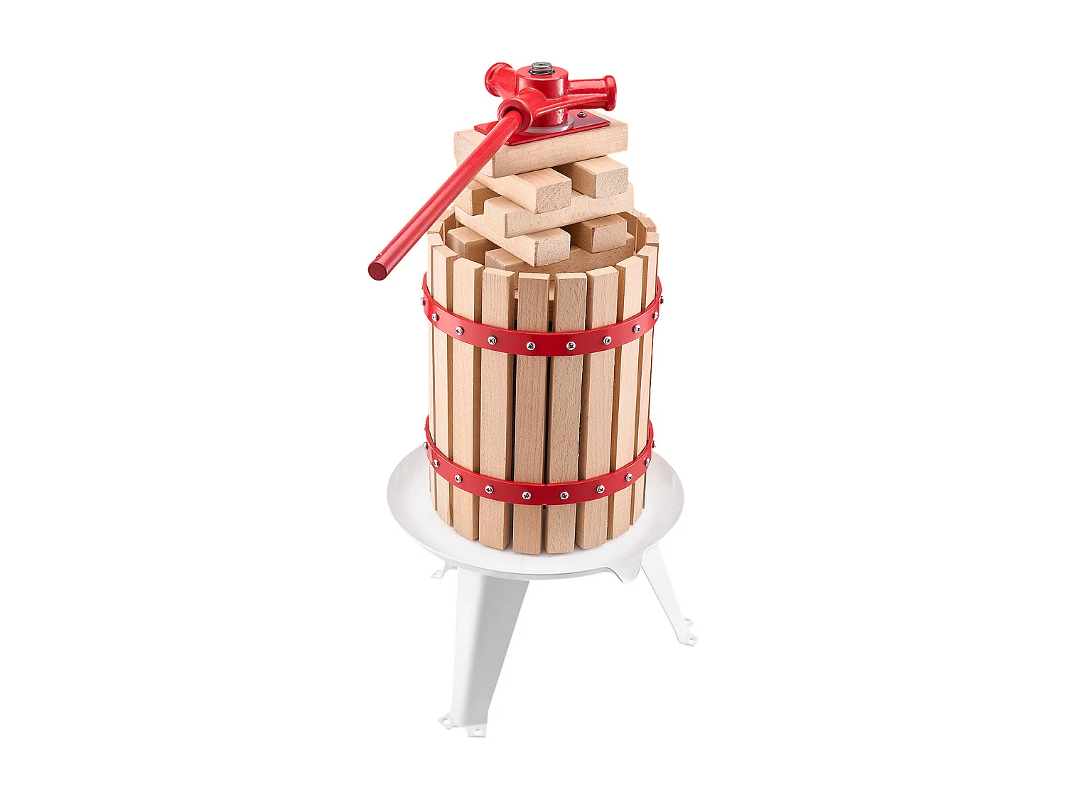 Handmatige Fruitpers SucceBuy, voor de Productie van Wijn, 6 L Houten Mand, met Twee Filterzakken van Voedingskwaliteit