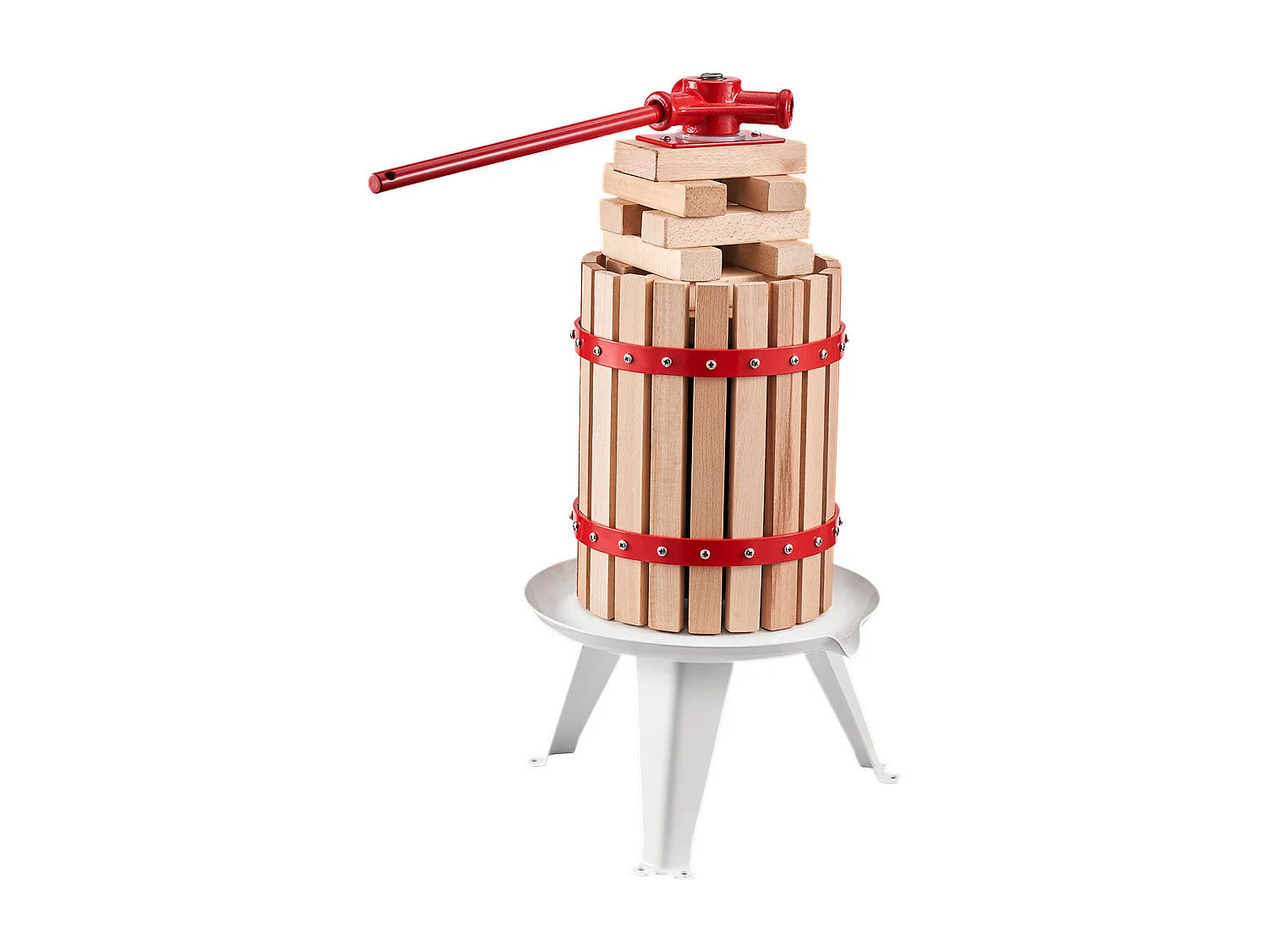 Handmatige Fruitpers SucceBuy, voor de Productie van Wijn, 6 L Houten Mand, met Twee Filterzakken van Voedingskwaliteit