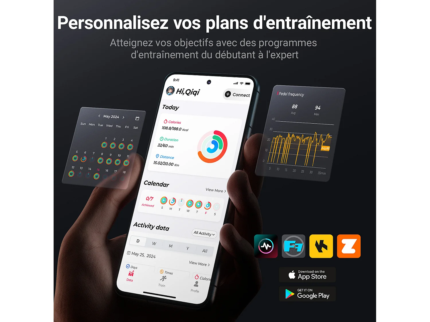 Vélo d'appartement MERACH, écran couleur 15,6'' orientable, résistance magnétique, Bluetooth, siège réglable, charge 136 kg