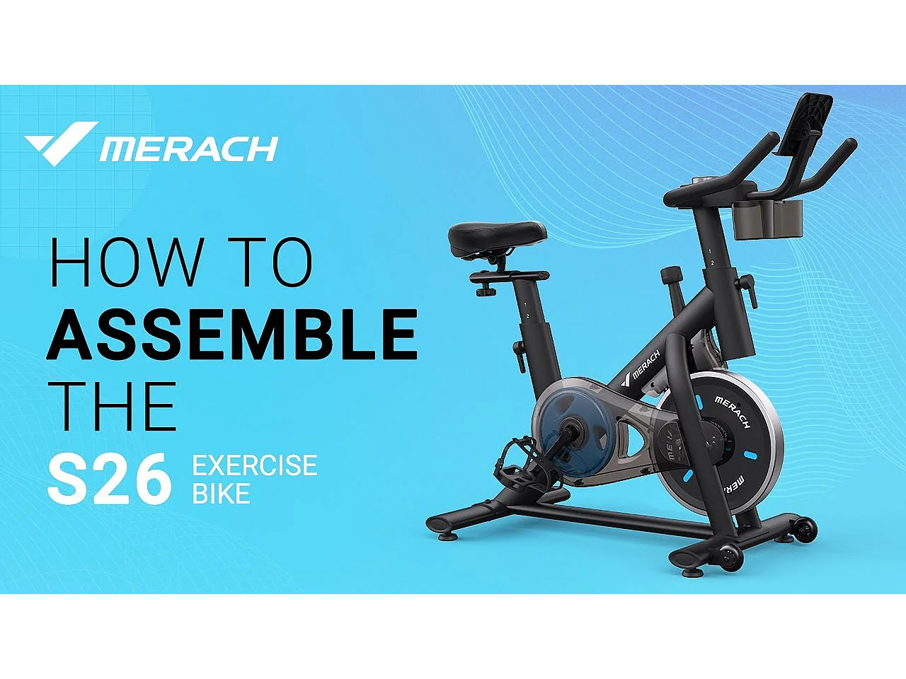 Vélo d'appartement MERACH, écran couleur 15,6'' orientable, résistance magnétique, Bluetooth, siège réglable, charge 136 kg