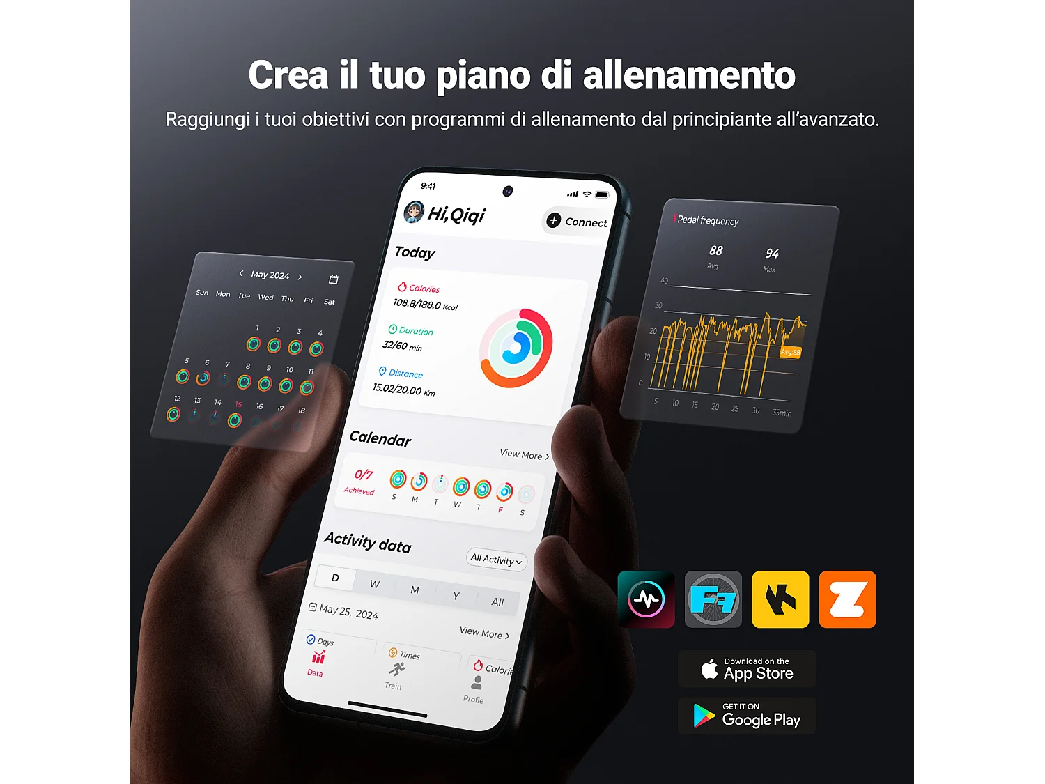 Cyclette MERACH, resistenza magnetica 16 livelli, inclinazione 6% su/giù, schermo LED, Bluetooth, app compatibile, 160 kg