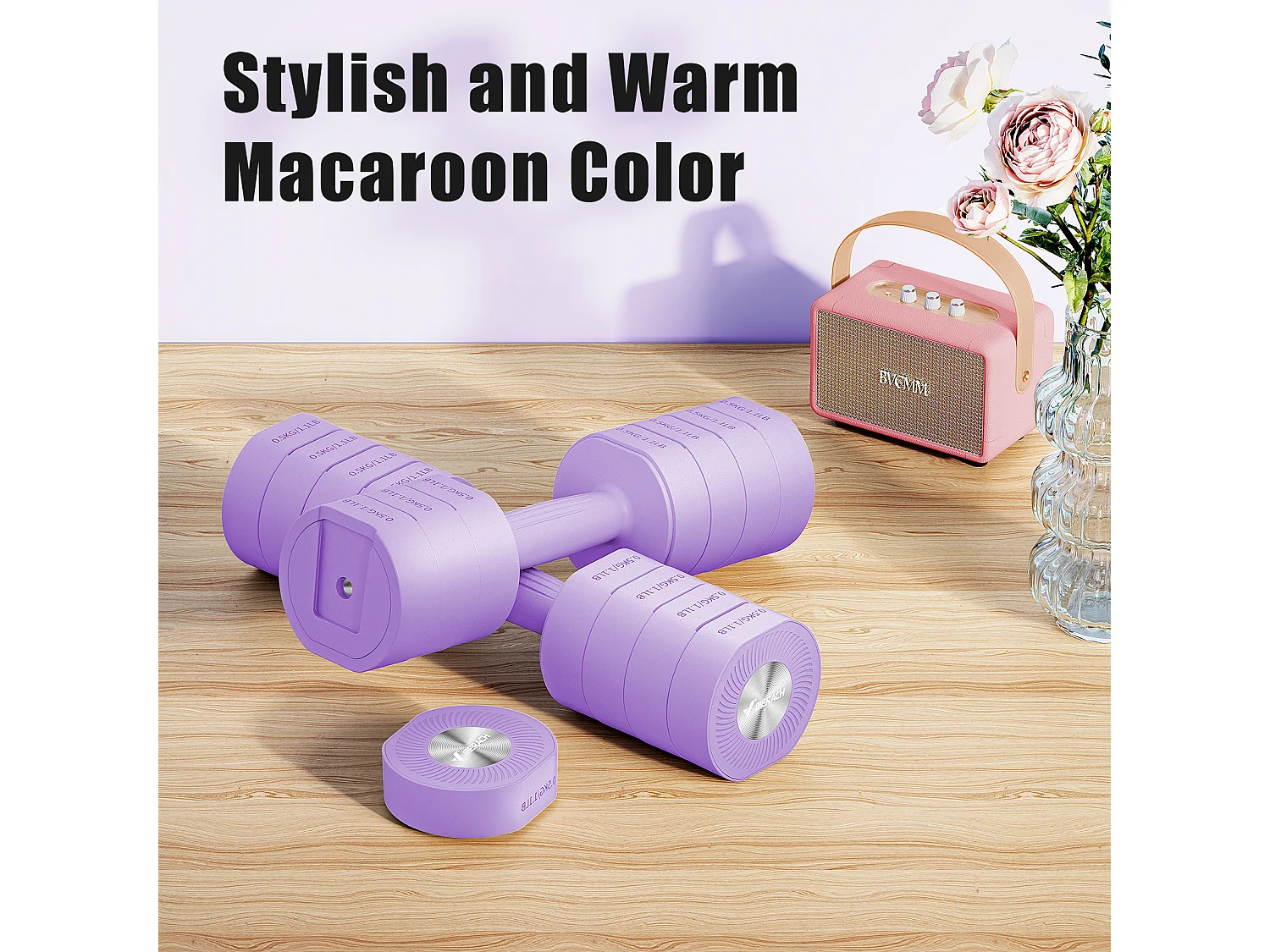 Haltère Musculation Réglable 4-en-1 - MERACH, Lot de 2 Poids de 1 à 4KG, à Domicile ou en Salle De Sport, pour Hommes et Femmes, Violet