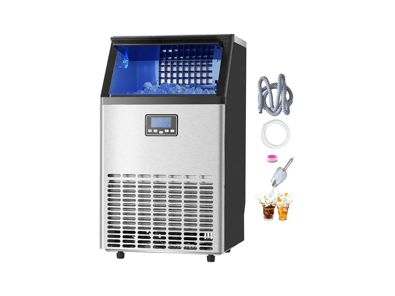 Machine à Glaçons SucceBuy, Capacité 45,4 kg/24 h 45 Glaçons, pour Bar Restaurant