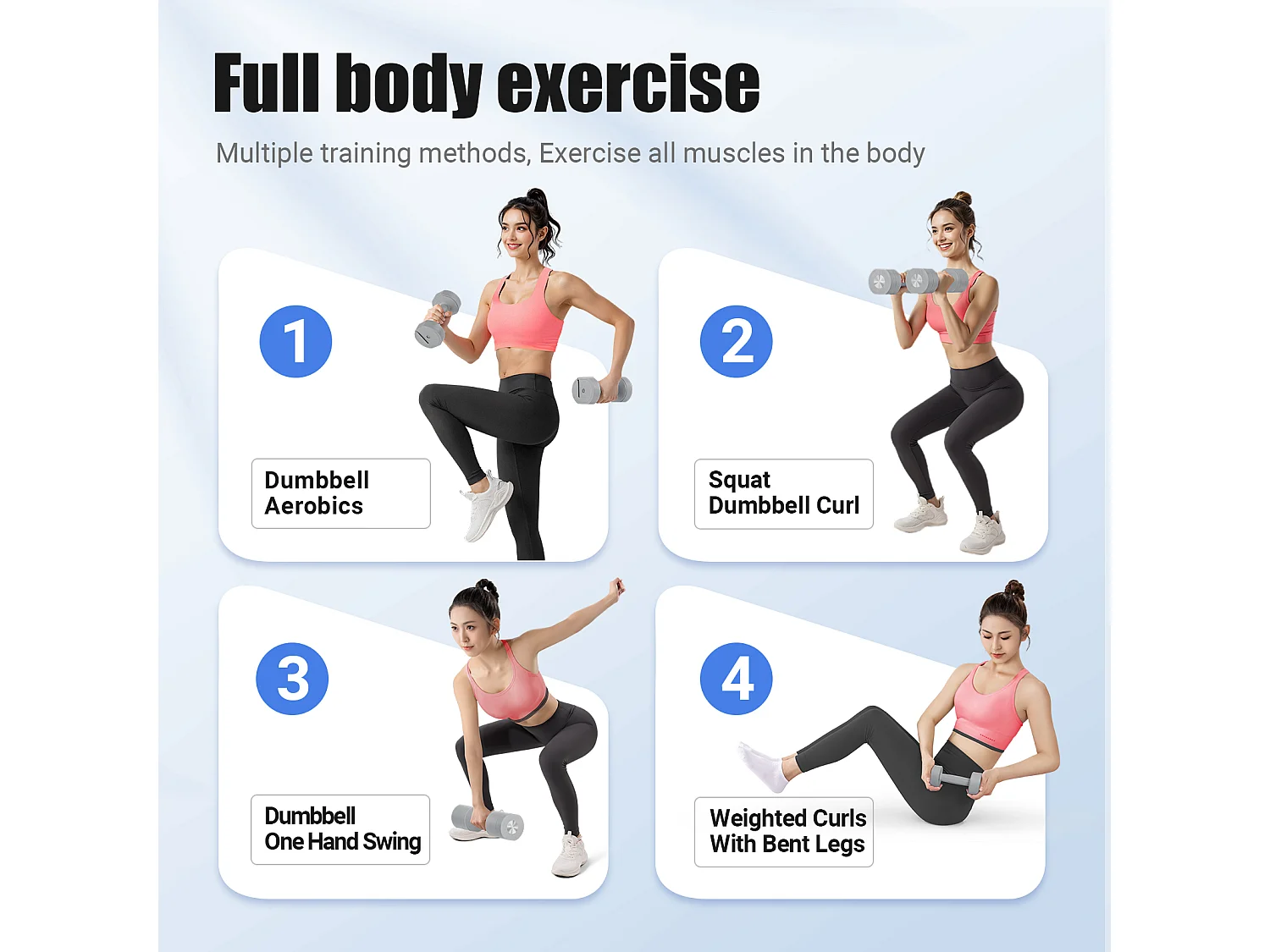 Haltère Musculation Réglable 4-en-1 - MERACH, Lot de 2 Poids de 1 à 4KG, à Domicile ou en Salle De Sport, pour Hommes et Femmes, Gris