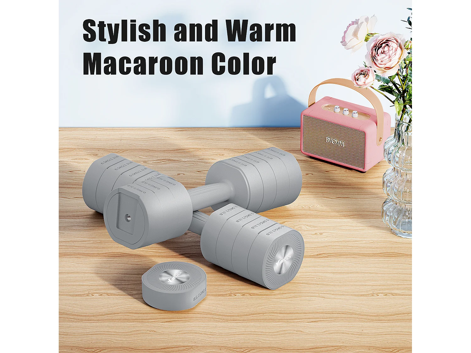 Haltère Musculation Réglable 4-en-1 - MERACH, Lot de 2 Poids de 1 à 4KG, à Domicile ou en Salle De Sport, pour Hommes et Femmes, Gris