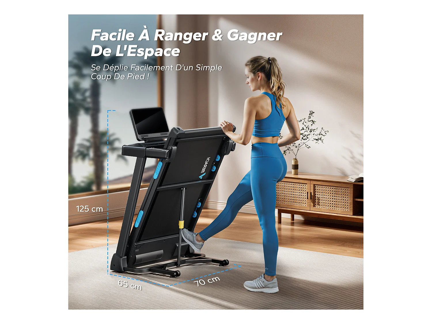 Elektrisches Laufband, Klappbares Laufband für Zuhause bis 12 km/h, Herzfrequenzmessung, für Zuhause und Büro, Belastbarkeit bis 136kg