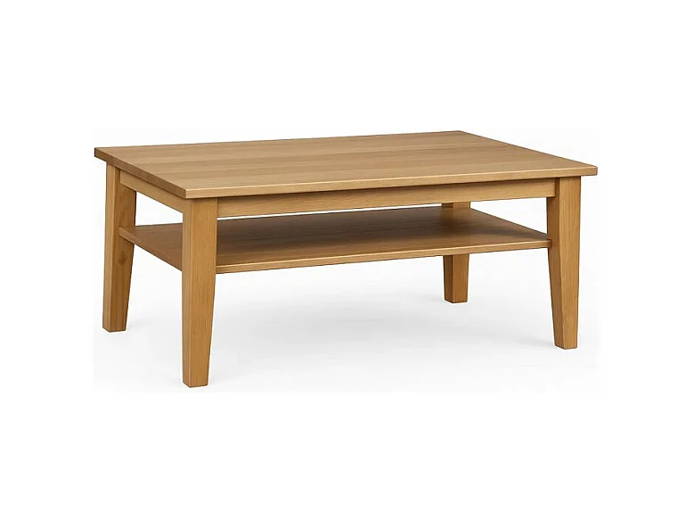 Ława 100x65 drewniana z półką Mokka, kolor dębowy