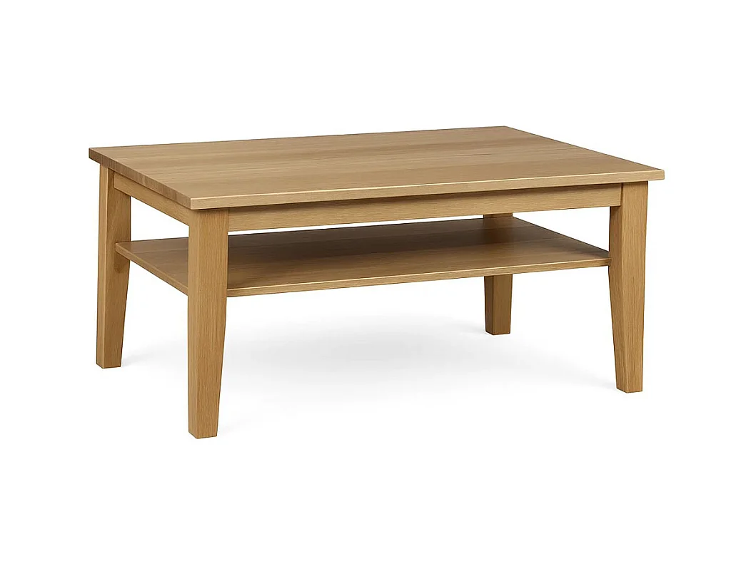 Ława 100x65 drewniana z półką Mokka, kolor dębowy