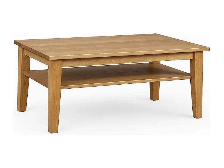 Ława 100x65 drewniana z półką Mokka, kolor dębowy