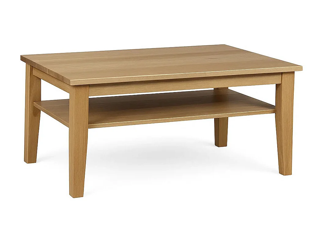 Ława 100x65 drewniana z półką Mokka, kolor dębowy