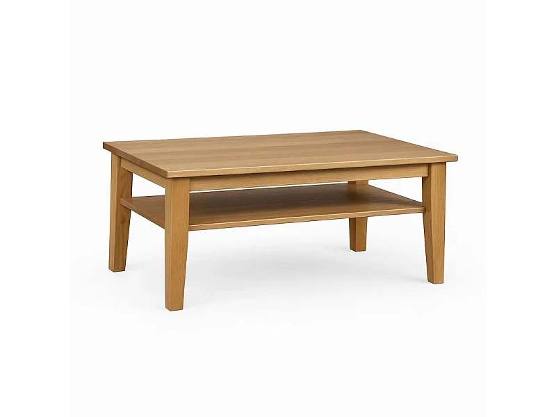Ława 100x65 drewniana z półką Mokka, kolor dębowy