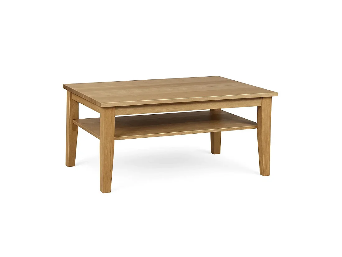 Ława 100x65 drewniana z półką Mokka, kolor dębowy