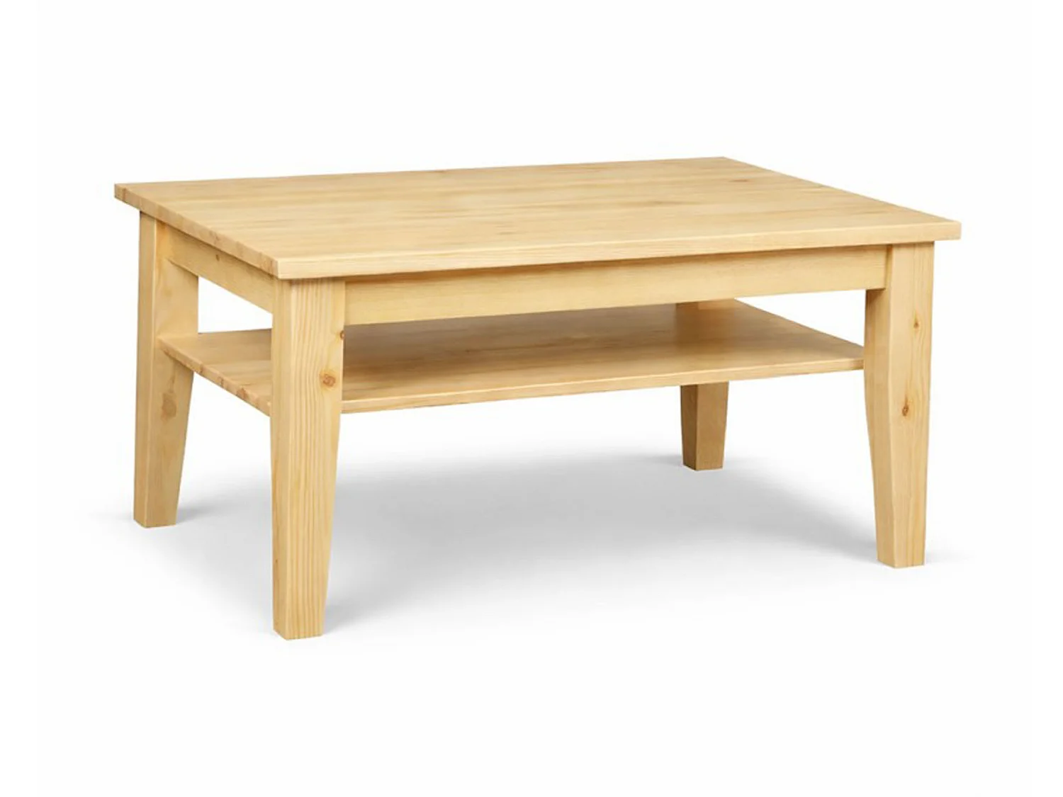 Ława 100x65 drewniana z półką Mokka, kolor sosnowy
