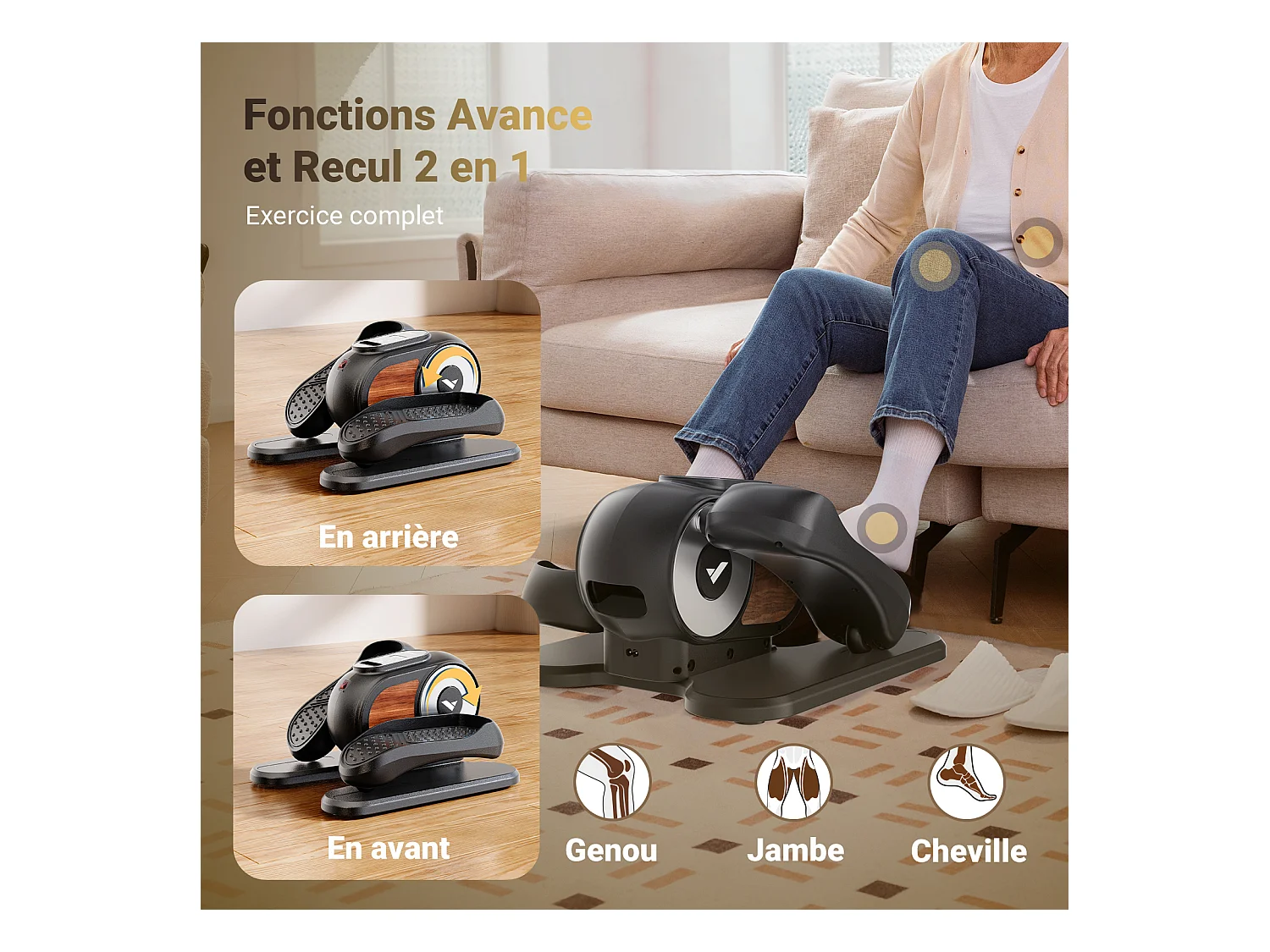 Mini Vélo Elliptique Electrique - Merach, Pour Bureau & Maison - Télécommande, Écran LCD, Tapis Antidérapant, Ultra-Silencieux