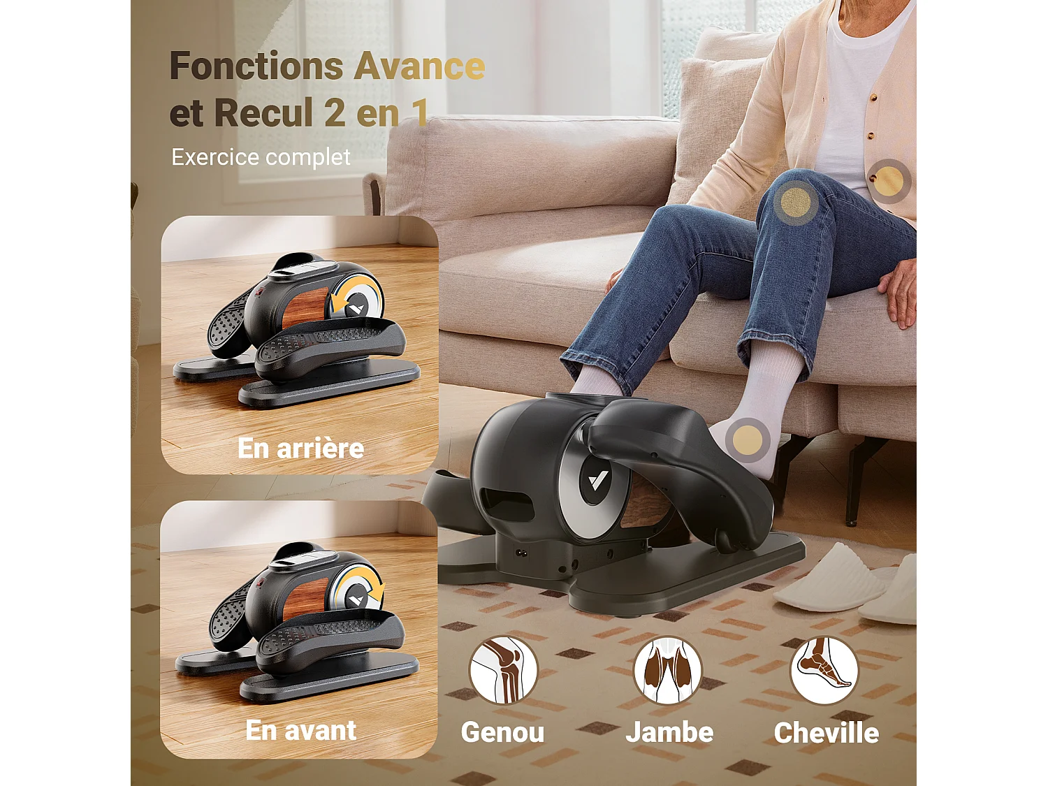 Mini Vélo Elliptique Electrique - Merach, Pour Bureau & Maison - Télécommande, Écran LCD, Tapis Antidérapant, Ultra-Silencieux