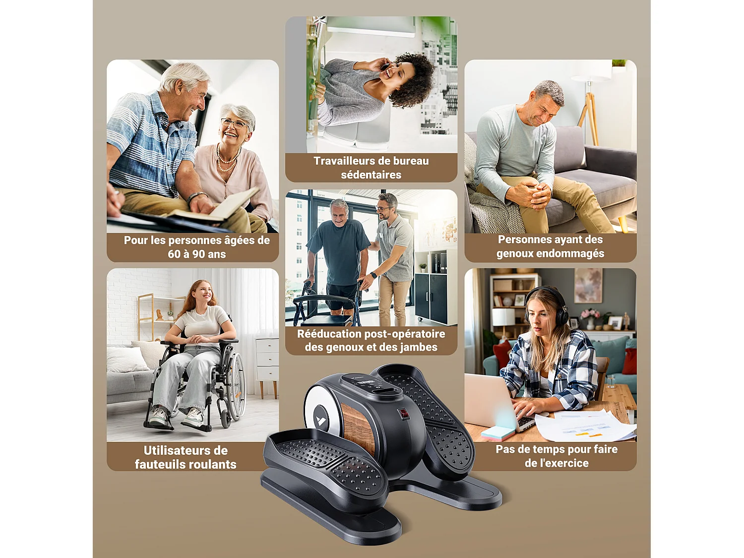 Mini Vélo Elliptique Electrique - Merach, Pour Bureau & Maison - Télécommande, Écran LCD, Tapis Antidérapant, Ultra-Silencieux