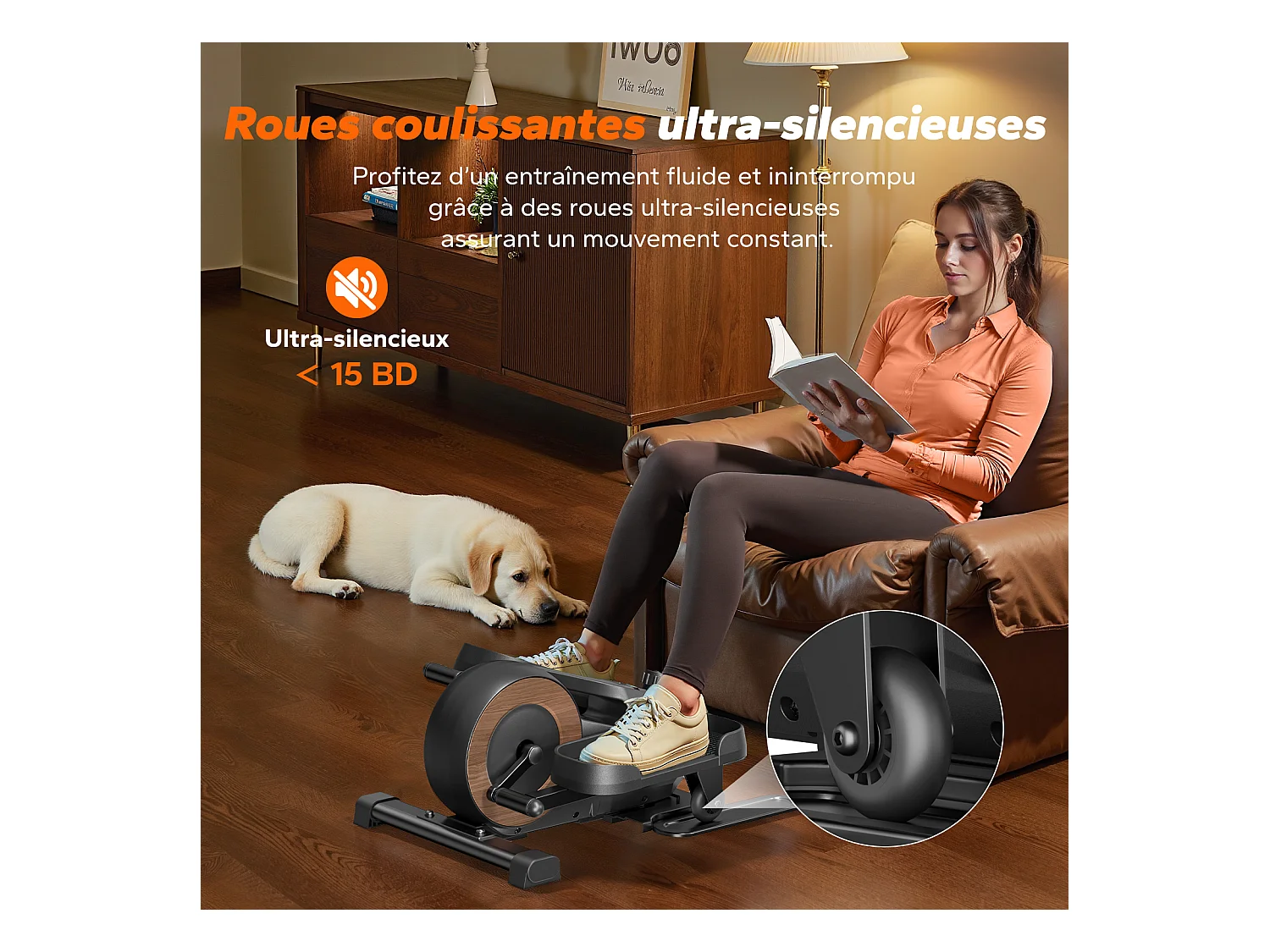 Mini elliptique MERACH, résistance magnétique manuelle, 8 vitesses, écran LCD, design silencieux, pour bureau et maison