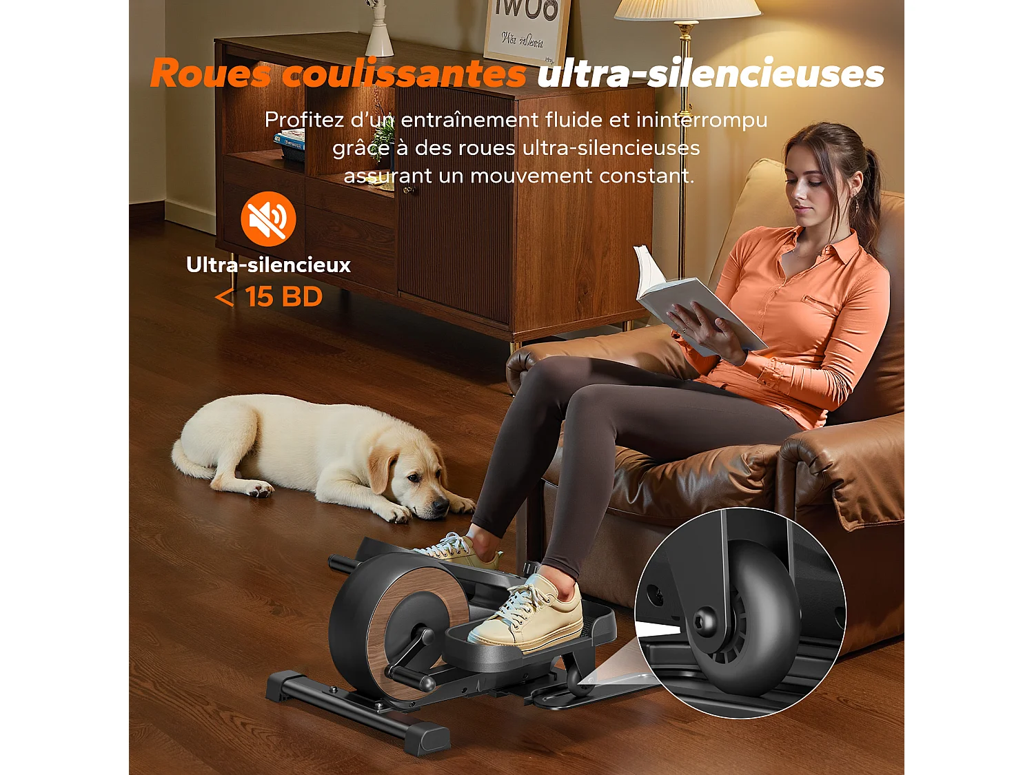 Mini ellittica MERACH, resistenza magnetica manuale, 8 velocità, schermo LCD, design silenzioso, per ufficio e casa