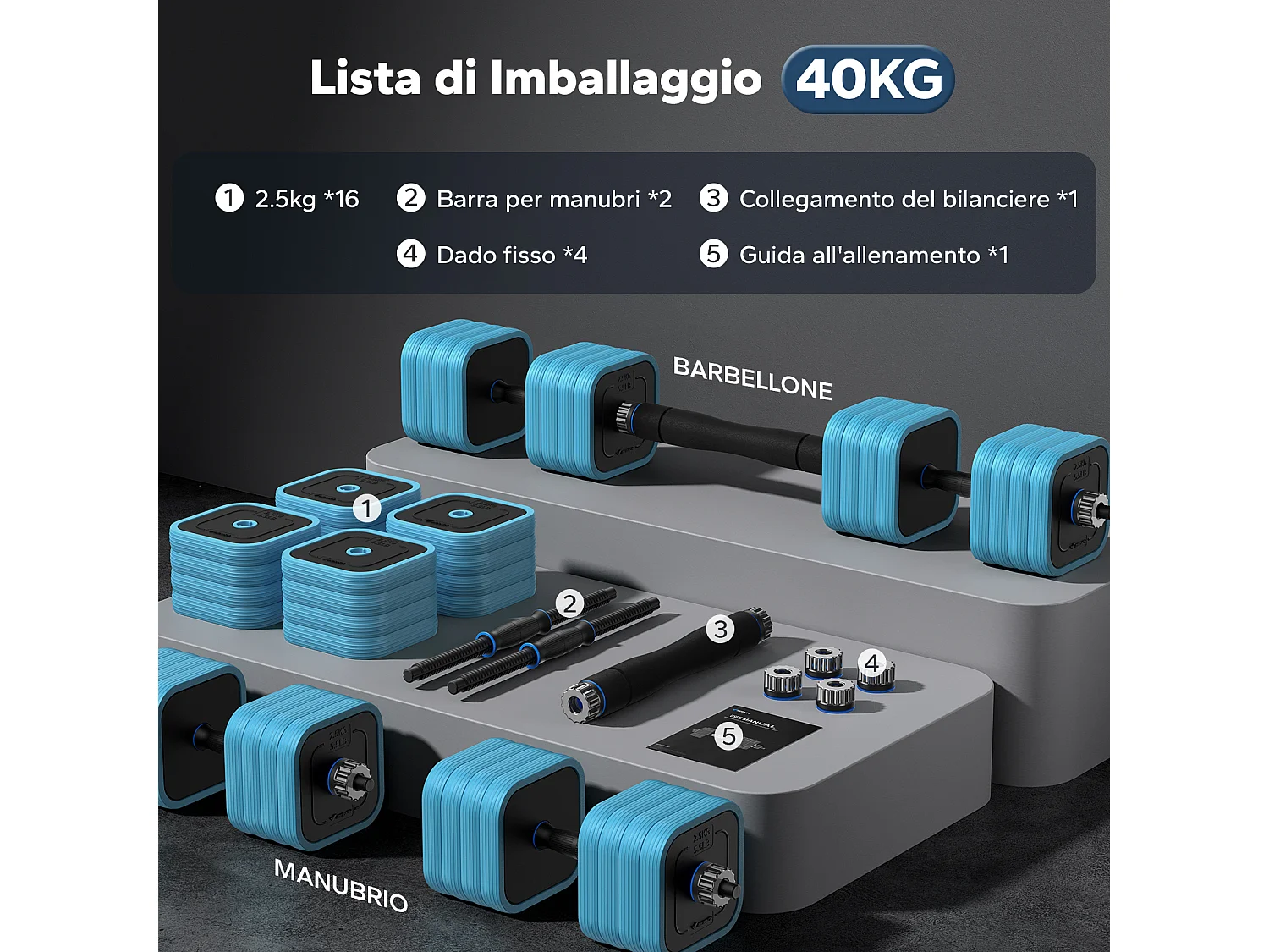 Haltères réglables 40 kg 4 en 1 MERACH, Tige ergonomique, sécurité renforcée, silencieux, parfait pour entraînement intensif