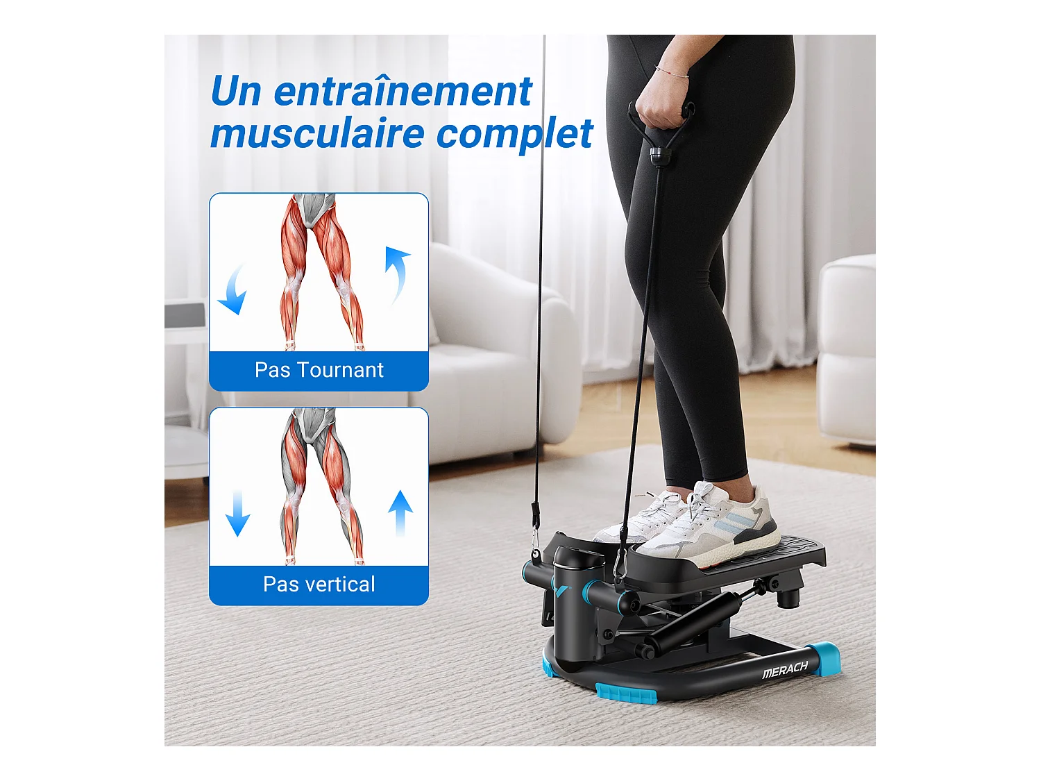 Mini Stepper - Merach, Stepper Swing, Mouvement 3D, Écran LCD, Charge Max De 150 Kg, Silencieux, Parfait pour Maison Et Bureau