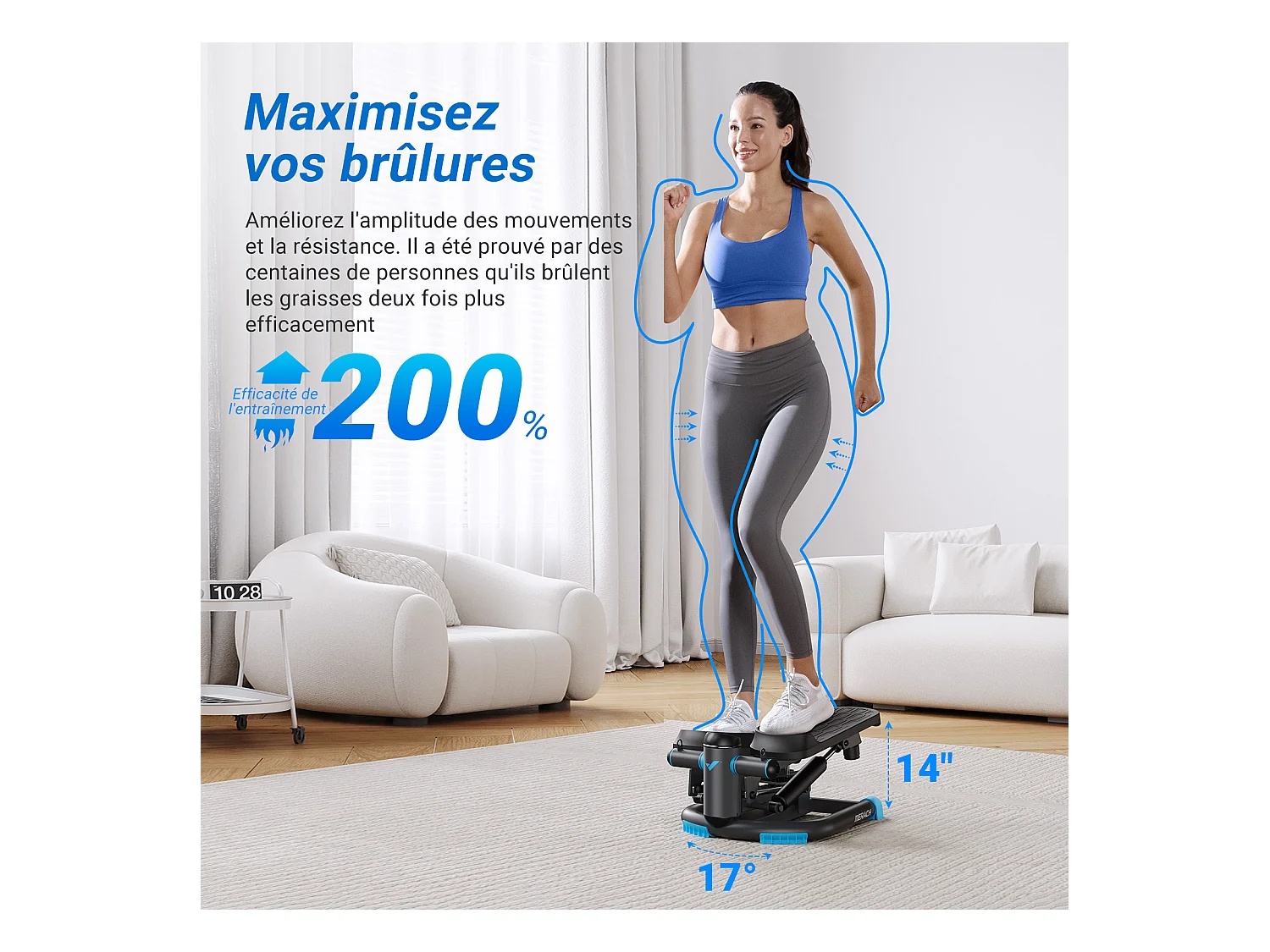 Mini Stepper - Merach, Stepper Swing, Mouvement 3D, Écran LCD, Charge Max De 150 Kg, Silencieux, Parfait pour Maison Et Bureau
