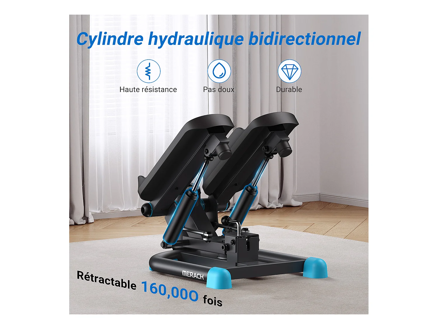 Mini Stepper - Merach, Stepper Swing, Mouvement 3D, Écran LCD, Charge Max De 150 Kg, Silencieux, Parfait pour Maison Et Bureau